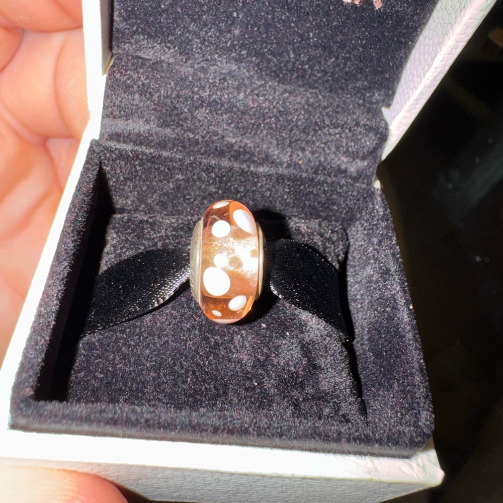 Pandora Pink Polka Dot Murano Charm - Picture 2 of 4